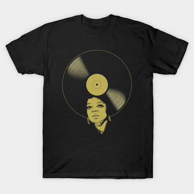 Afrovinyl (Yellow) T-Shirt by bronzarino